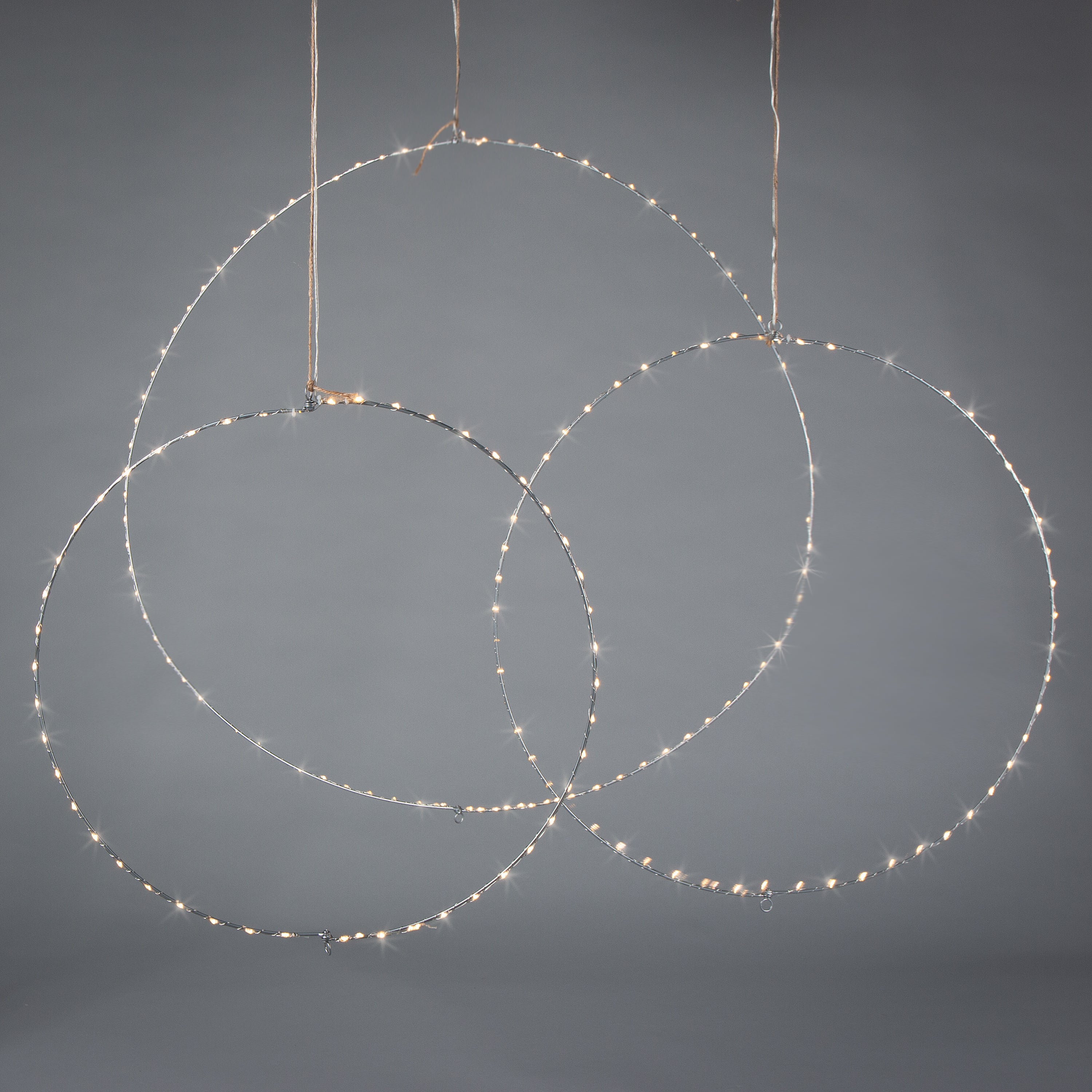 Set of 3 Whimsical Rings, Warm White Battery Operated LED